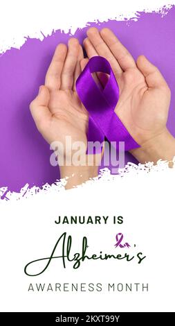 January  is Alzheimer's Awareness Month Stock Photo