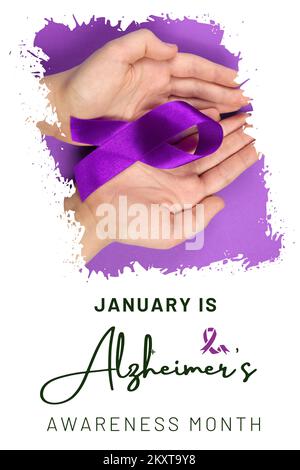 January  is Alzheimer's Awareness Month Stock Photo