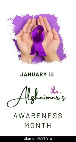 January  is Alzheimer's Awareness Month Stock Photo