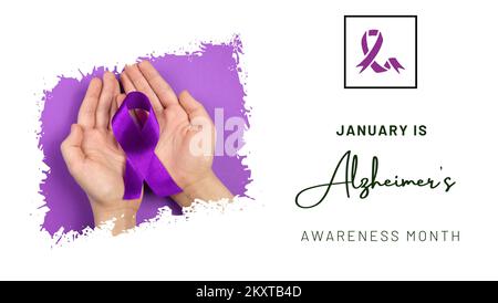 January  is Alzheimer's Awareness Month Stock Photo