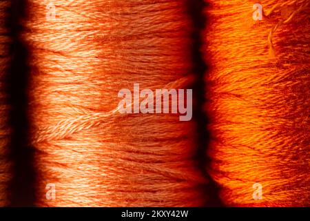 Composition of close up of sewing strings Stock Photo