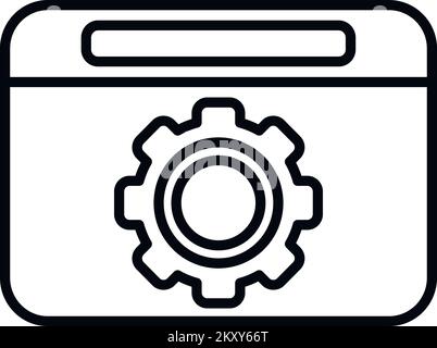 Gear system icon outline vector. Button interface. Internet website Stock Vector