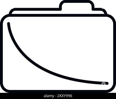 Computer folder icon outline vector. Button interface. Web design Stock Vector