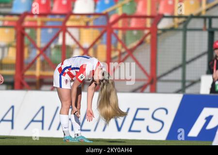 Ana Maria Markovic during the match in Velika Gorica near Zagreb, Croatia on April 12, 2022. The match of the Croatian women's A national team against Romania as part of the qualifications for the World Cup to be held in 2023 in Australia and New Zealand. Photo: Igor Soban/PIXSELL Stock Photo
