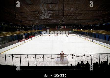 A general view during the Ice Hockey World Championship Division II Group A match between Croatia and China at Velesajam Ice Rink on April 29, 2022 in Zagreb, Croatia. Photo: Luka Stanzl/PIXSELL  Stock Photo