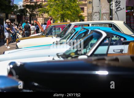 An oldtimer show was held in Zagreb on the European Square on June 4, 2022. In honor of the 110th anniversay of the Zagreb-Varazdin race, Oldtimer club Zagreb organized this exhibit. Visitors had the opportunity to see an oldtimer race on the streets of Zagreb. Photo: Zeljko Hladika/PIXSELL Stock Photo