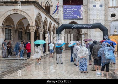 Super luxury cars arrived this year on Stradun, in Dubrovnik, Croatia on  June 9, 2022. Super luxury cars arrived from Mostar as part of the HPlus  Rally, organized by Hifa Petrol. The