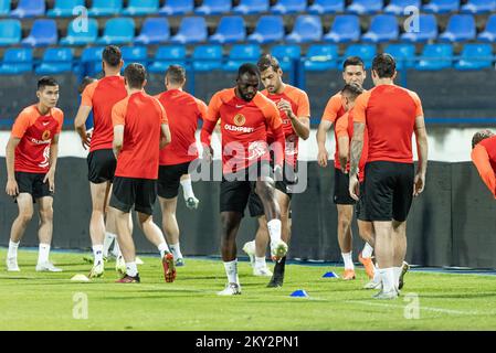 FC Kyzylzhar players are seen during a training session ahead UEFA Europa Conference League Second qualifying round, 2nd leg match against NK Osijek at Gradski Vrt in Osijek, Croatia on July 27, 2022. Photo: Davor Javorovic/PIXSELL Stock Photo