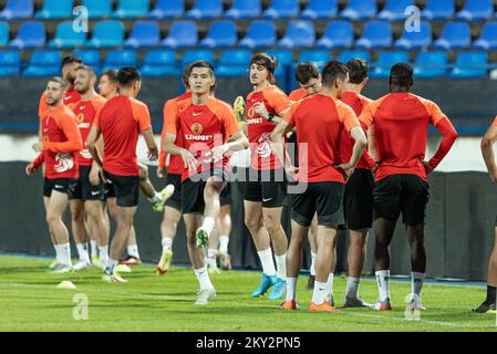 FC Kyzylzhar players are seen during a training session ahead UEFA Europa Conference League Second qualifying round, 2nd leg match against NK Osijek at Gradski Vrt in Osijek, Croatia on July 27, 2022. Photo: Davor Javorovic/PIXSELL Stock Photo