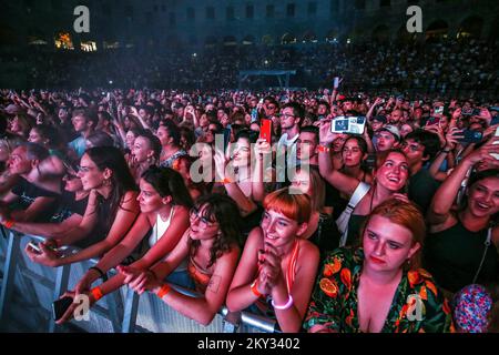 Fans during a concert of Tame Impala in Roman amphitheatre (The Pula Arena), in Pula, Croatia, on August 17, 2022. Photo: Srecko Niketic/PIXSELL Stock Photo