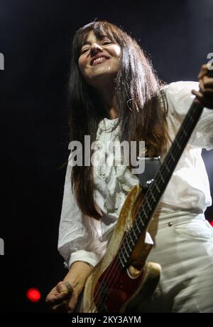 Paz Lenchantin of Pixies performs during a concert in Zagreb, Croatia, on August 27, 2022. Photo: Zeljko Hladika/PIXSELL Stock Photo