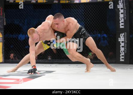 Djani Barbir fights against Andi Vrtacic during Fight Nation Championship Night - MMA at Arena Pula on September 3, 2022 in Pula, Croatia. Photo: Sasa Miljevic/PIXSELL Stock Photo