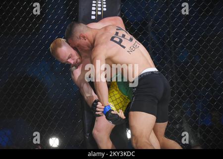 Djani Barbir fights against Andi Vrtacic during Fight Nation Championship Night - MMA at Arena Pula on September 3, 2022 in Pula, Croatia. Photo: Sasa Miljevic/PIXSELL Stock Photo