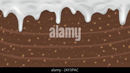 Panoramic background layer cake, food texture - Vector illustration Stock Vector