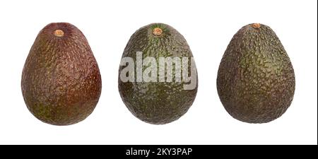 hass avocado path isolated on white Stock Photo