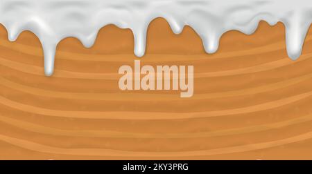 Panoramic background layer cake, food texture - Vector illustration Stock Vector