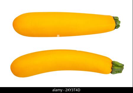 yellow courgette path isolated on white Stock Photo