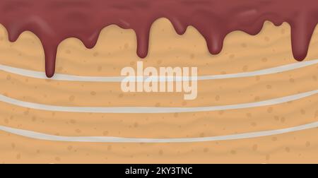 Panoramic background layer cake, food texture - Vector illustration Stock Vector