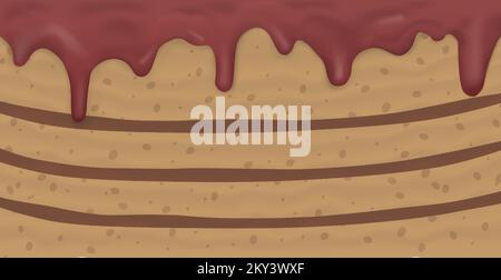 Panoramic background layer cake, food texture - Vector illustration Stock Vector