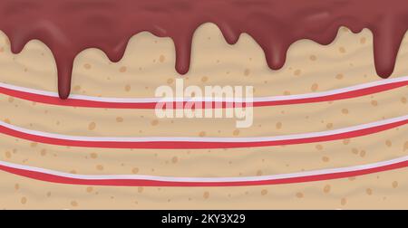 Panoramic background layer cake, food texture - Vector illustration Stock Vector