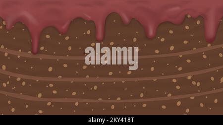 Panoramic background layer cake, food texture - Vector illustration Stock Vector