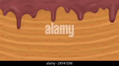 Panoramic background layer cake, food texture - Vector illustration Stock Vector