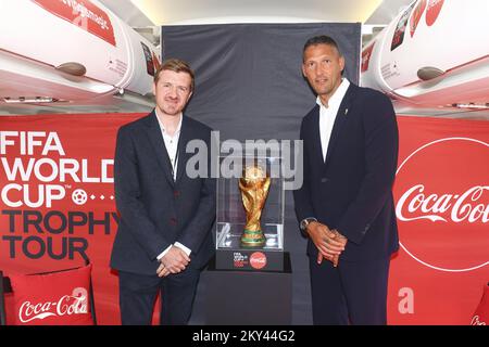 Mark Docherty and soccer legend Marco Materazzi during the presentation ...