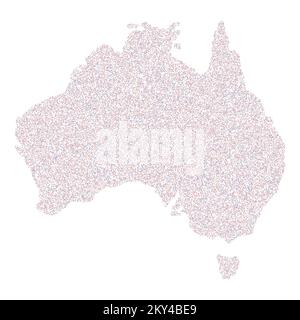 Australia Silhouette Pixelated generative pattern illustration Stock Vector