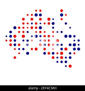 Australia Silhouette Pixelated generative pattern illustration Stock Vector