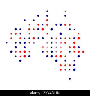 Australia Silhouette Pixelated generative pattern illustration Stock Vector