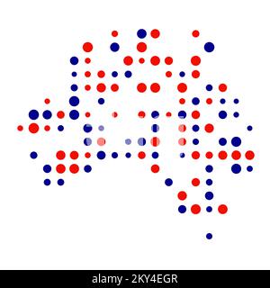 Australia Silhouette Pixelated generative pattern illustration Stock Vector