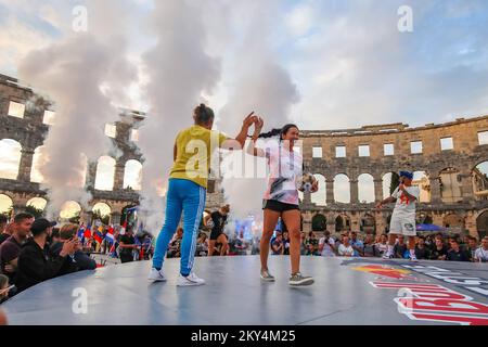 Caitlyn Schrepfer from the USA is the winner of the world finals of the Red Bull Street Style competition held in the Arena in Pula, Croatia on October 8, 2022. Photo: Srecko Niketic/PIXSELL Stock Photo