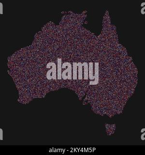 Australia Silhouette Pixelated generative pattern illustration Stock Vector