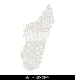 Madagascar Silhouette Pixelated generative pattern illustration Stock Vector
