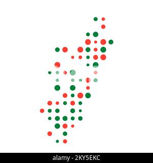 Madagascar Silhouette Pixelated generative pattern illustration Stock Vector
