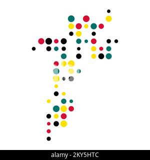 Mozambique Silhouette Pixelated generative pattern illustration Stock Vector