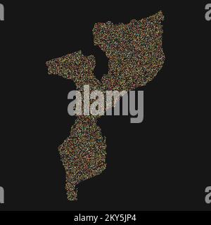 Mozambique Silhouette Pixelated generative pattern illustration Stock Vector