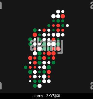 Madagascar Silhouette Pixelated generative pattern illustration Stock Vector