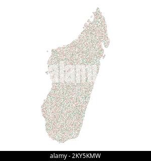 Madagascar Silhouette Pixelated generative pattern illustration Stock Vector