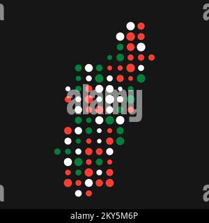 Madagascar Silhouette Pixelated generative pattern illustration Stock Vector