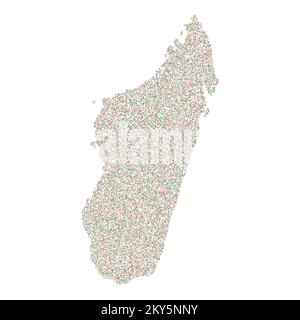 Madagascar Silhouette Pixelated generative pattern illustration Stock Vector