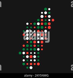 Madagascar Silhouette Pixelated generative pattern illustration Stock Vector