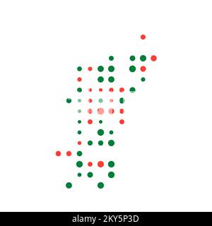Madagascar Silhouette Pixelated generative pattern illustration Stock Vector