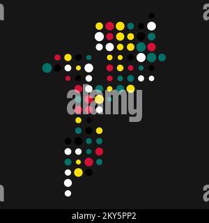 Mozambique Silhouette Pixelated generative pattern illustration Stock Vector