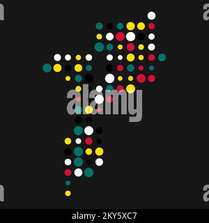Mozambique Silhouette Pixelated generative pattern illustration Stock Vector