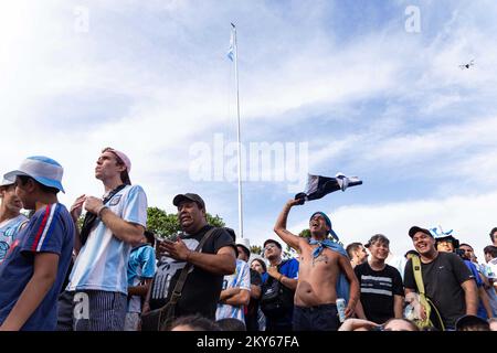 Buenos Aires, Buenos Aires, Argentina. 30th Nov, 2022. Argentina defeats Poland for matchday 3 of Group C.Argentina sealed their pass to the round of 16 after beating Poland.With a goal from midfielder Alexis Mac Allister in the first action of the second half and another from JuliÃ¡n Ãlvarez to seal the game in the last third, Argentina found relief and the way to the round of 16 in Qatar 2002 as the first group to match up with Australia on the straight path to the global goal. (Credit Image: © Virginia Chaile/ZUMA Press Wire) Stock Photo