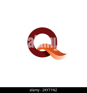 Q Fox logo Design. Initial Q. Fox Vector Stock Vector