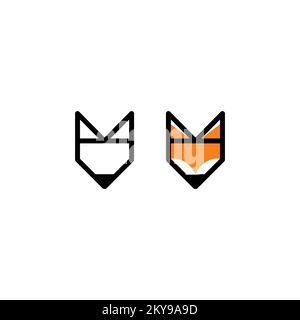 Fox Line Logo. Creative Simple Fox logo Design. Fox Vector Stock Vector