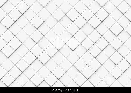 White and gray diamond mosaic pattern background ,Pattern monochrome diagonal square, abstract pattern background, 3d rendering Stock Photo