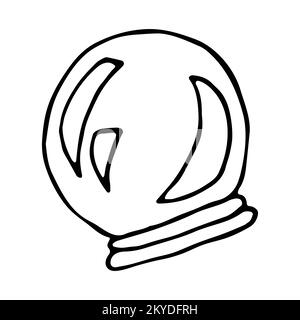 Space doodle Helmet sticker. Outline Spacesuit isolated on white background. Hand-drawn astronomical object. Astronaut protective uniform. Symbol of t Stock Vector
